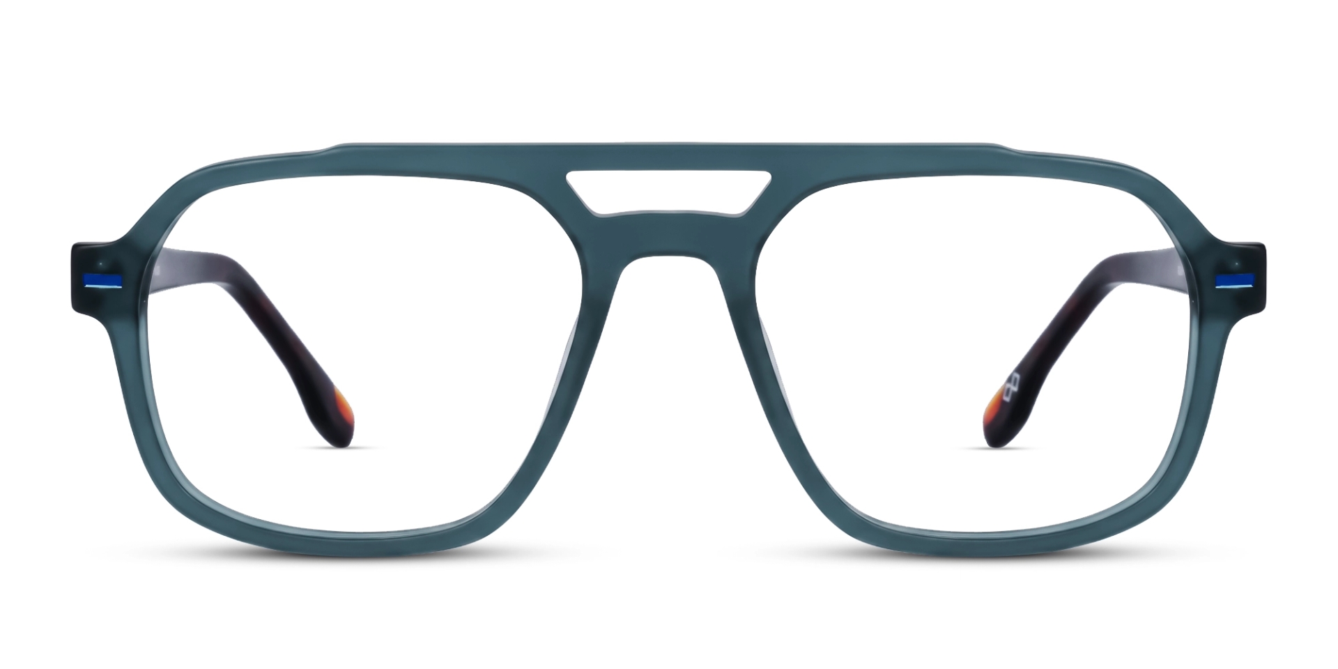 Translucent Grey Pilot Fullrim Double Bridge Glasses